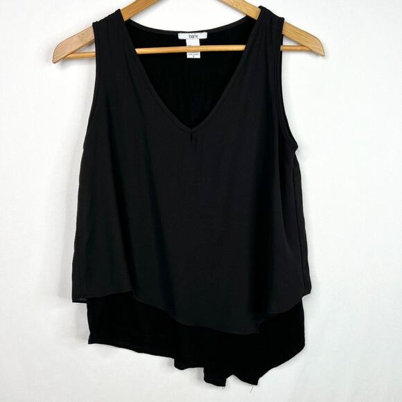 Bar III Black Layered Tank Top - Picture 1 of 9